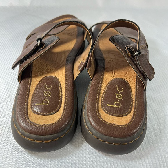 B.O.C Sandals Slip On Slides For Women Size 9 Brown Vegan Leather - Picture 7 of 10